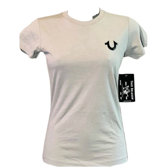 TRUE RELIGION Crafted With Pride Since 2002 Horseshoe LOGO Women’s Fitted Tshirt - Picture 4 of 7